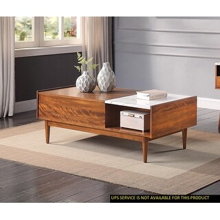 Benzara wooden high table online faux marble top bm171296