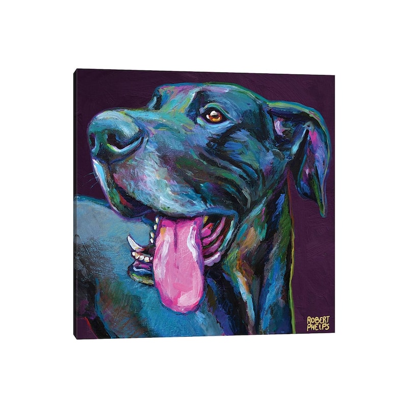 iCanvas "Great Dane On Violet" by Robert Phelps Canvas Print