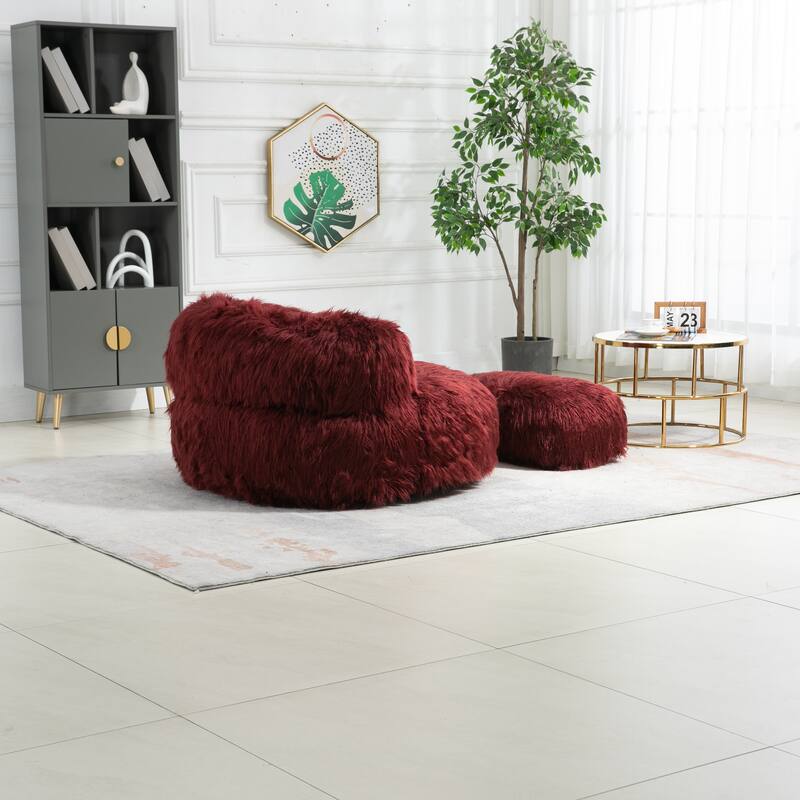 Bean Bag Chair,Floor Sofa with Handle,Accent Sofa Chair with Ottoman for Gaming Reading Relaxing