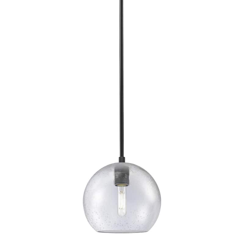 Innovations Lighting 434-1S-8-8 Crown Point Pendant Globe Crown Point - Matte Black / Seedy