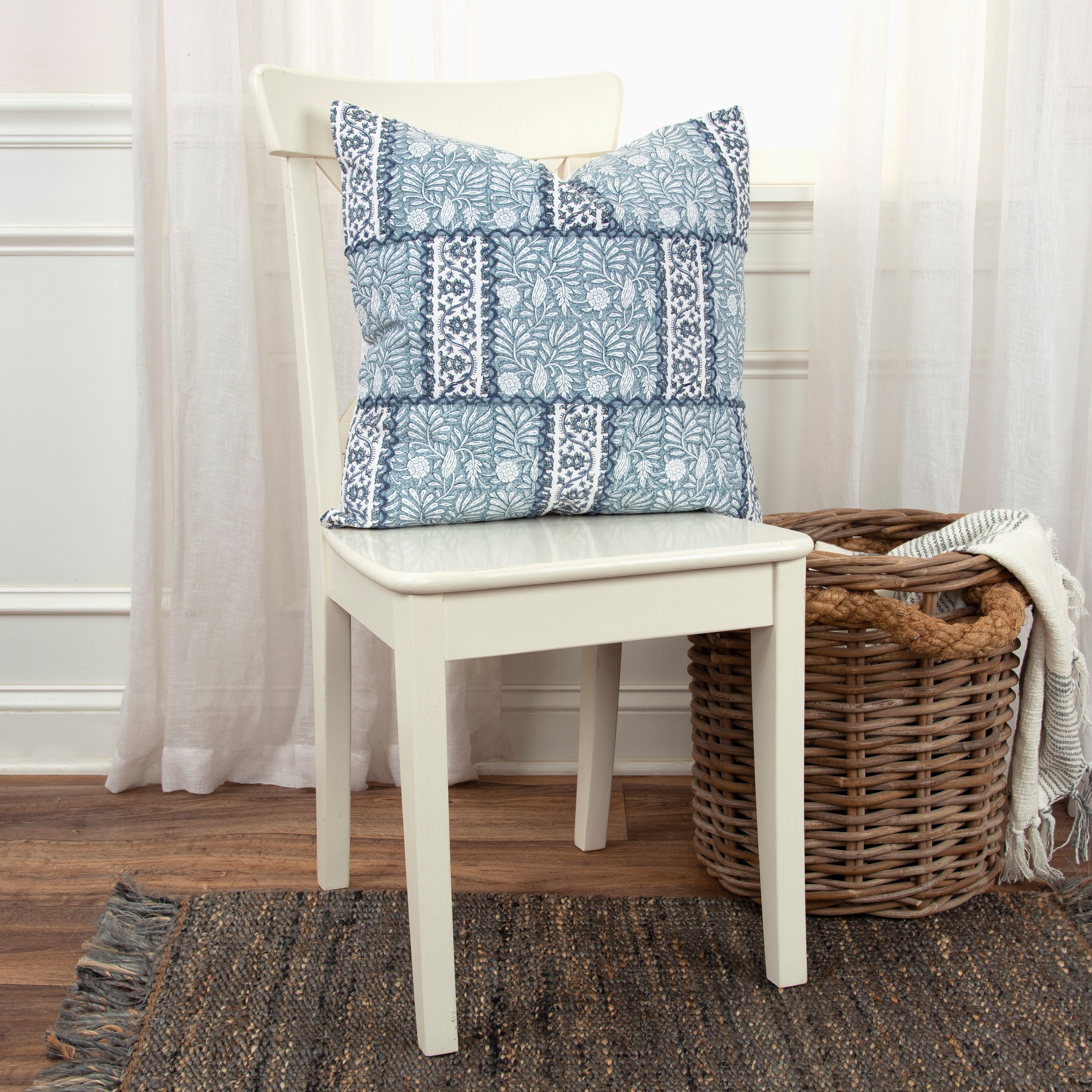 Rizzy Home Primitive Block Print Throw Pillow Cover
