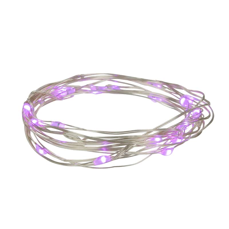 20-Count Purple LED Micro Fairy Christmas Lights - 6ft, Copper Wire