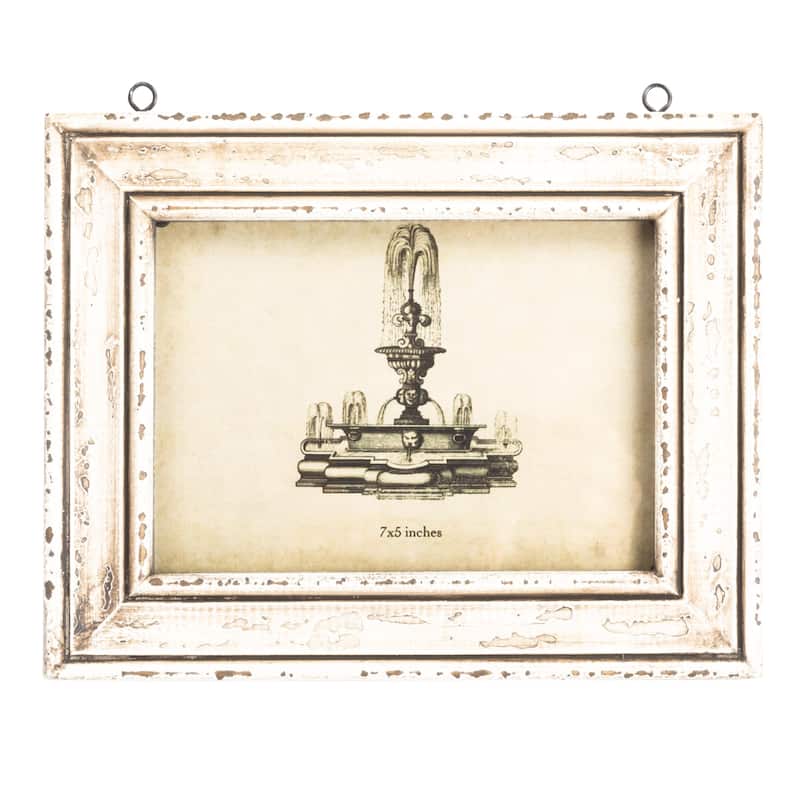 Decorative Wood Ladder with 6 Hanging Photo Frames