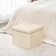 preview thumbnail 27 of 28, Adeco Bonded Leather Contrast Stitch Square Storage Ottoman Footstool