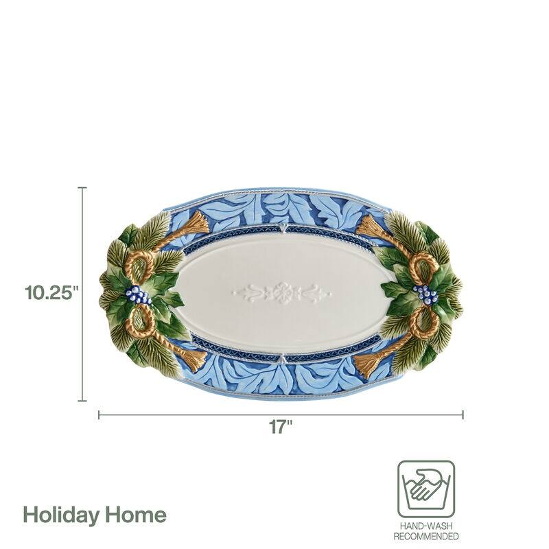 Fitz and Floyd Holiday Home Large Platter - 17" x 10.25"