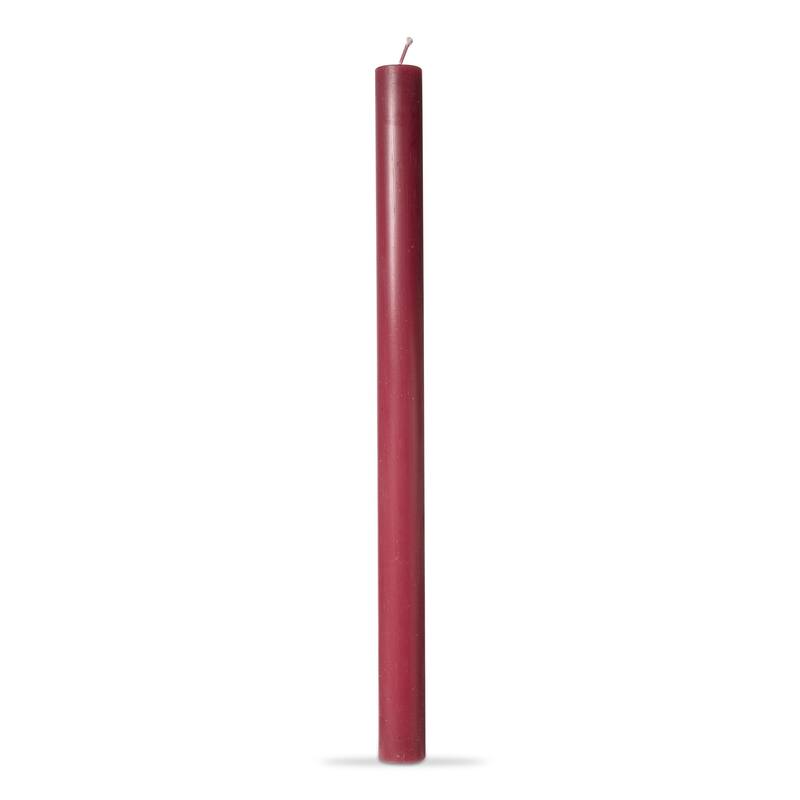 Color Studio 12" Straight Taper Unscented Smokeless Paraffin Wax Candle Wine, Burn Time 12 hrs. Set 12