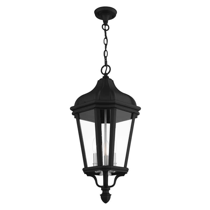 Livex Lighting 3-light Black Outdoor Pendant Lantern, 76193-14 - 11" DIA x 25" H