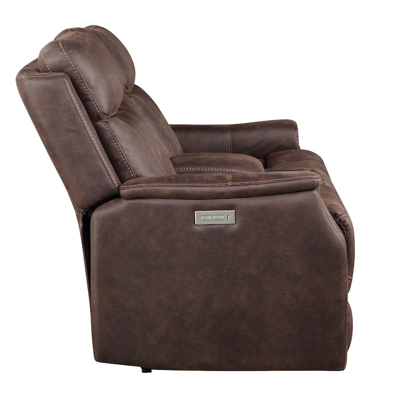 Steve Silver Faux Leather Power Reclining Console Loveseat