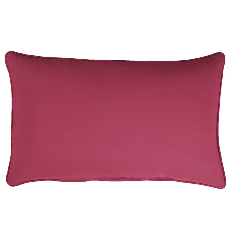 Sunbrella Canvas Indoor/Outdoor 13x20 Corded Lumbar Pillow (Single) - 13 in H x 20 in W x 6 in D - Canvas Hot Pink