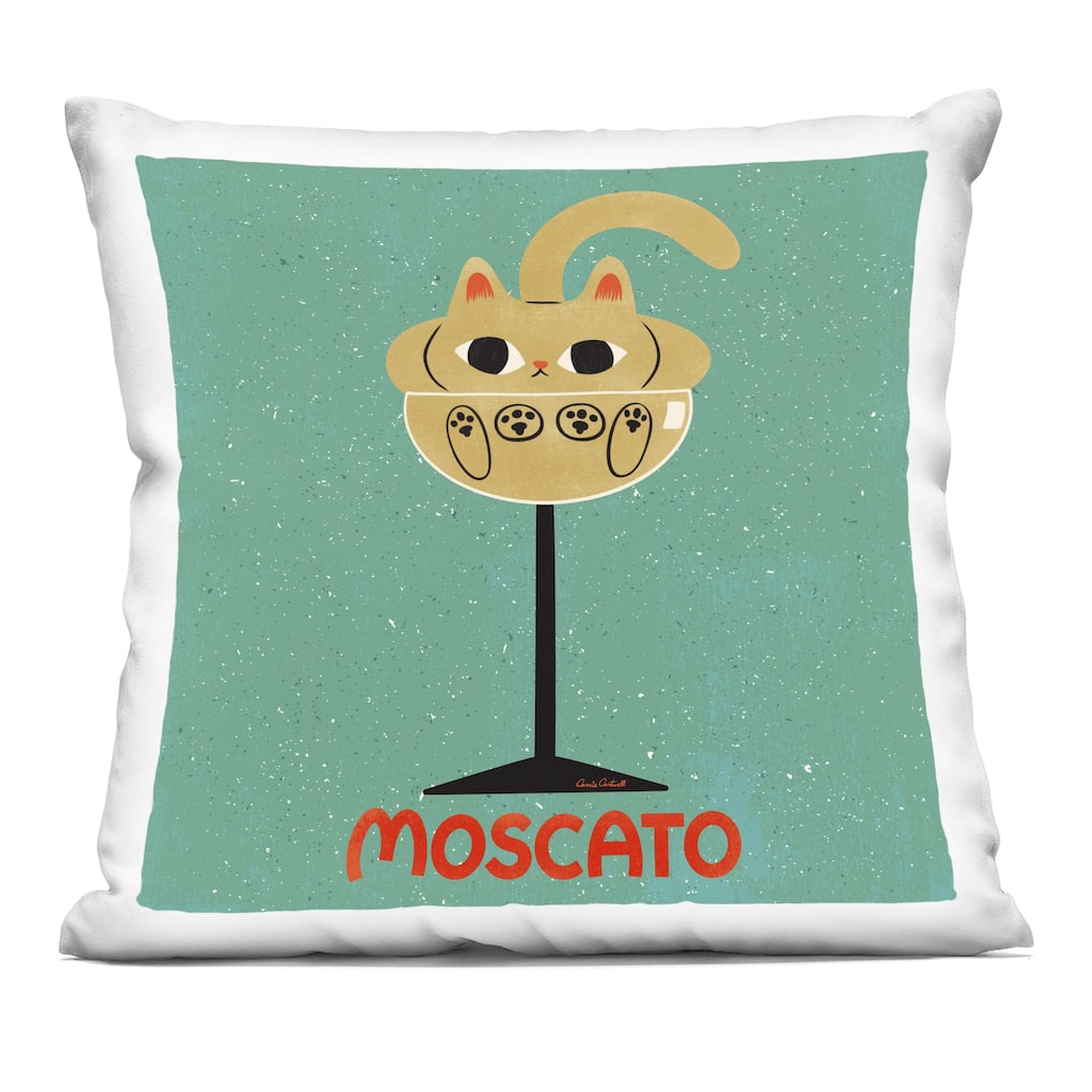 Stupell Moscato Feline Wine Decorative Printed Throw Pillow Design by Carrie Cantwell