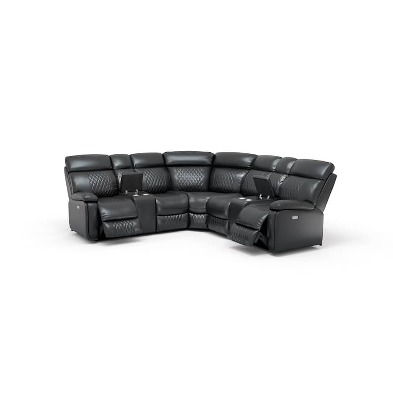 Infinity 3 Piece Transitional Faux Curved Living Room Reclining Sectional