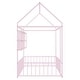 preview thumbnail 46 of 70, Metal House Bed with Metal Grid and Storage Shelves, Twin/Full Size Floor Montessori Bed with Roof Frame and Fence Guardrails