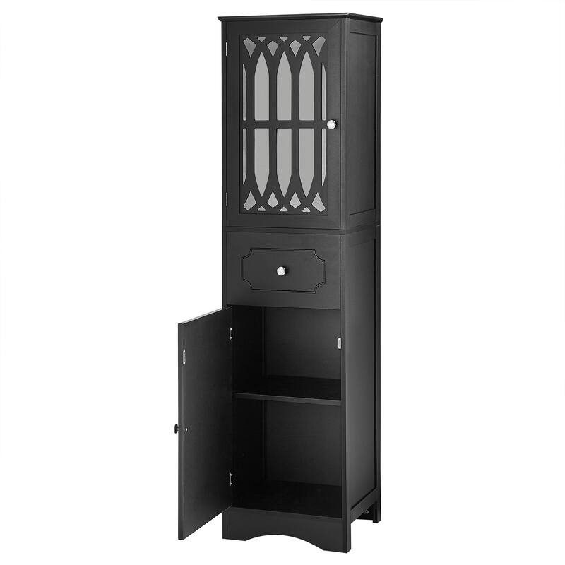 Freestanding Storage Cabinet with Drawer and Doors