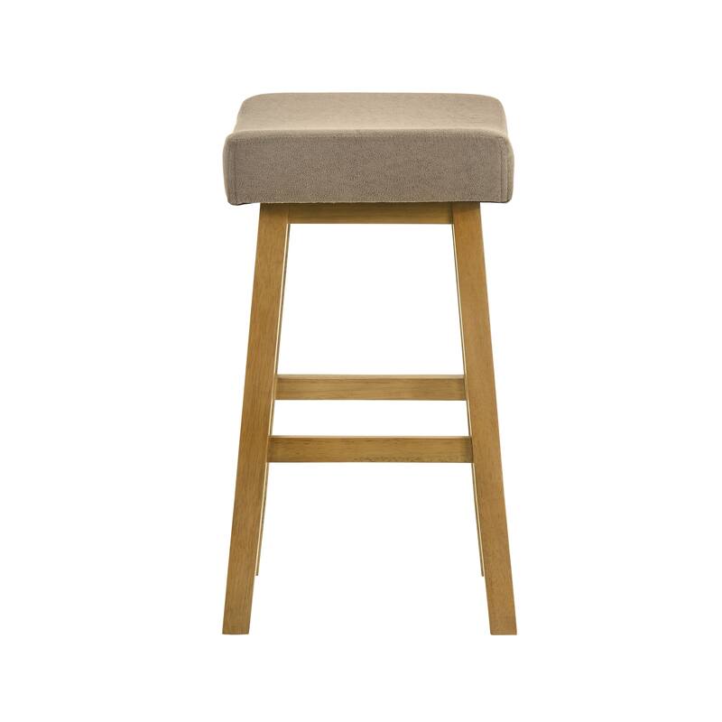 Lenon Modern Farmhouse Backless Bar Stool, Saddle Counter Stool with Upholstered Seat