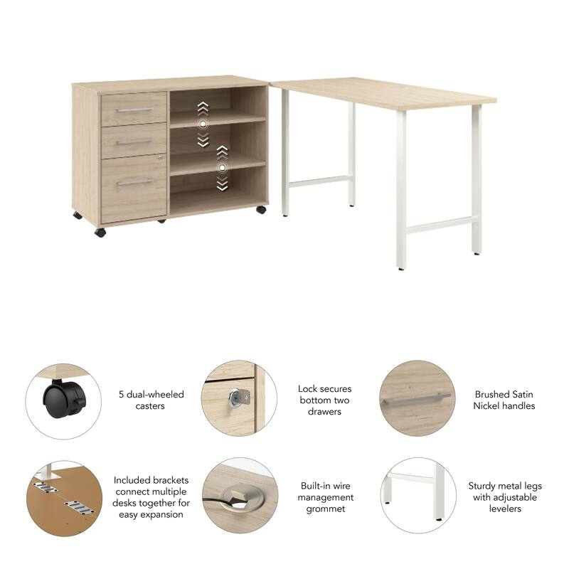 Bush Business Furniture Hustle 48W x 24D Computer Desk with Storage