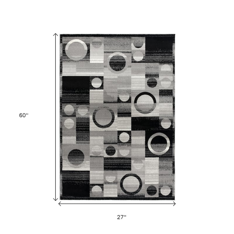 HomeRoots Geometric Modern Rectangle Area Rug - 60.00 in. x 27.00 in. x 0.30 in.