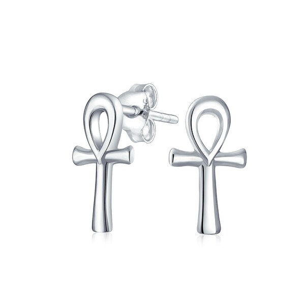 ankh earrings silver