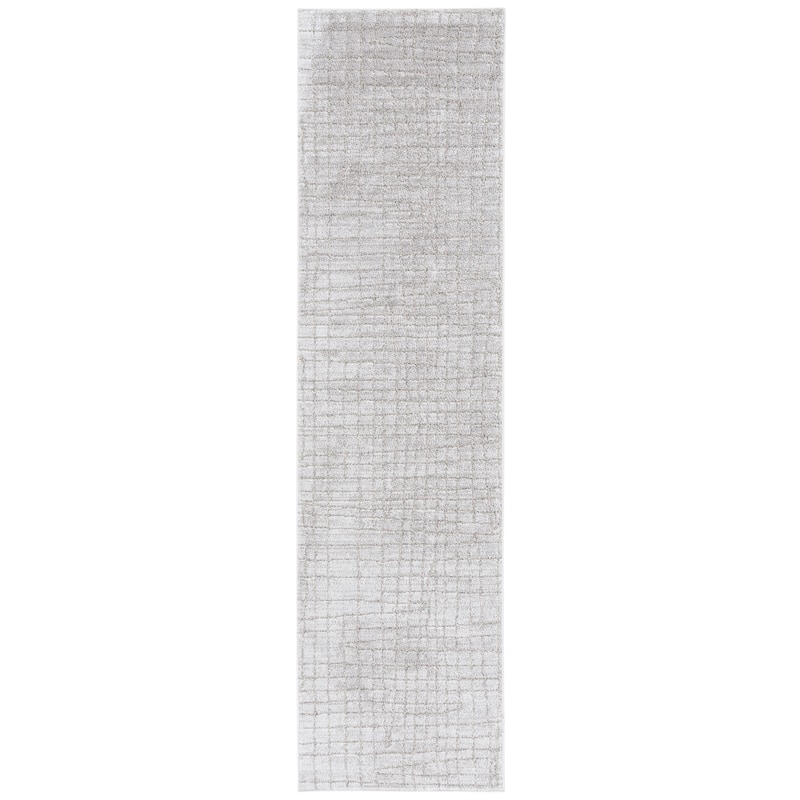 SAFAVIEH Neptune Cleta Contemporary Rug - 2'2" x 8' Runner - Light Grey/Grey
