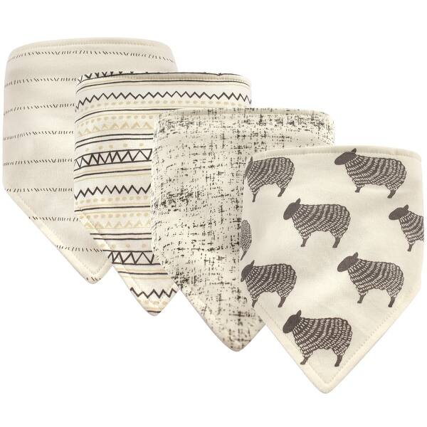 slide 1 of 1, Hudson Baby Infant Cotton Bandana Bibs 4pk, Sheep, One Size - Sheep - One Size One Size - Sheep