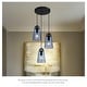 preview thumbnail 2 of 9, 3-Light Cluster Pendant Light with Blue Seeded Glass