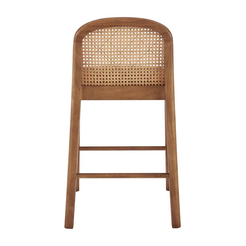 NPD Furniture Donna Faux Leather Rattan Counter Stool (Set of 2)