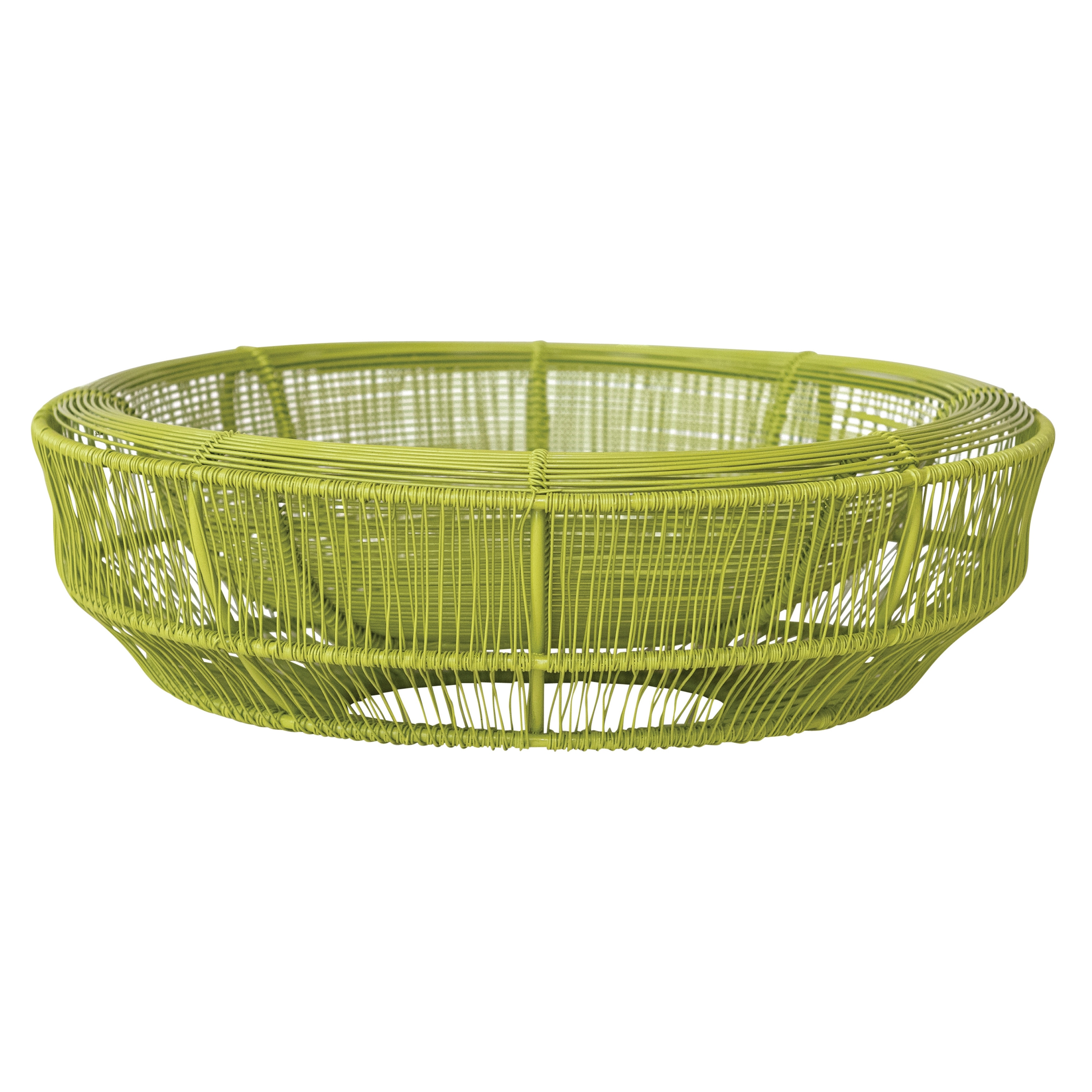 Metal Wire Double-Wall Bowl - 13.0"L x 11.0"W x 4.0"H