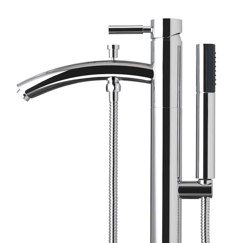 Wyndham Collection Taron Floor Mounted Tub Filler with Built-In