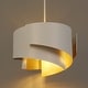 preview thumbnail 7 of 7, Modern Unique 3-Light Chandelier White Gold Spiral Design Large Pendant for Kitchen Dining Room - 15.8 " × 9.8 "