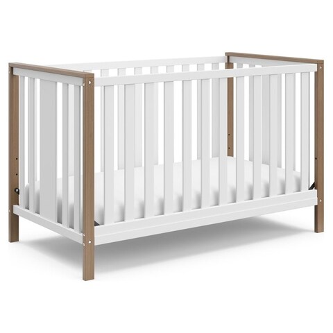 Modern Pacific 4-in-1 Convertible Baby Crib, Vintage Driftwood - White