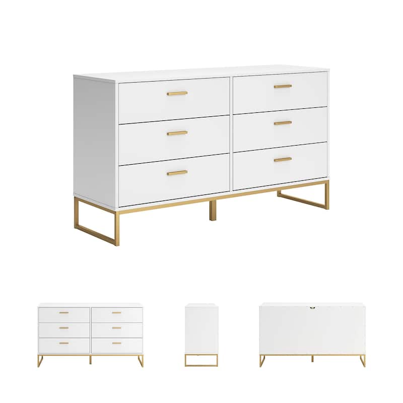 Signature Design by Ashley Socalle White/Gold Dresser