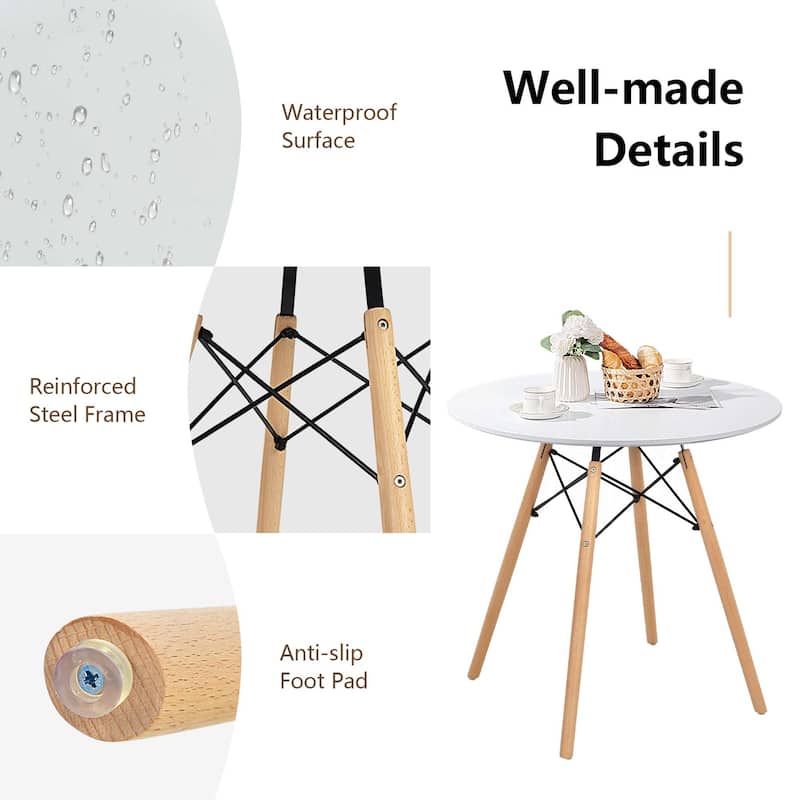 Costway 5 PCS Dining Table Set for 4 Persons Modern Round Table & 4