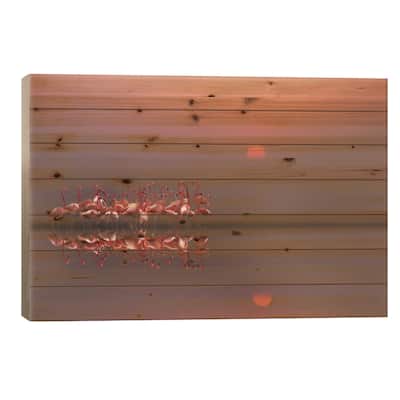 Purple Sunset Print On Wood by Anna Cseresnjes - Multi-Color