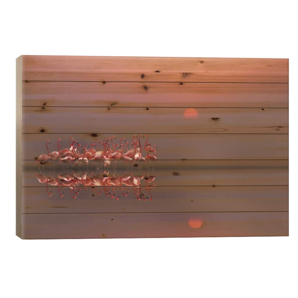 Purple Sunset Print On Wood by Anna Cseresnjes - Multi-Color
