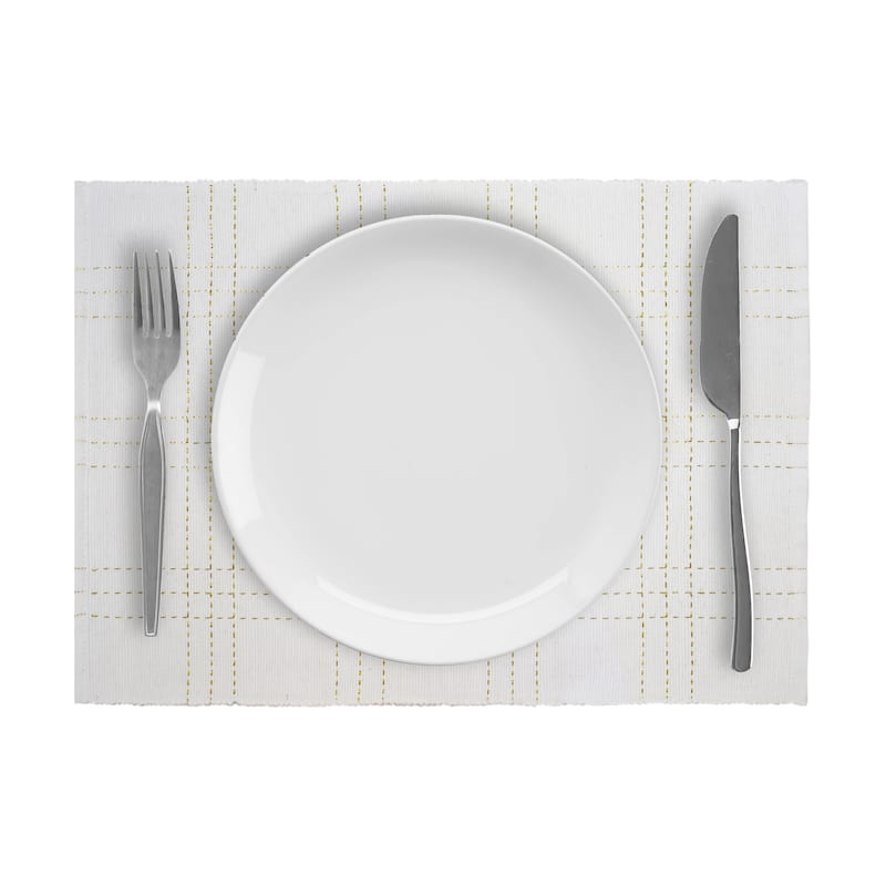 Fabstyles Winter Plaid Set of 4 Cotton Placemats - 13x19