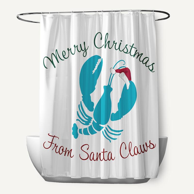 Santa Claws Lobster Shower Curtain - Turquoise