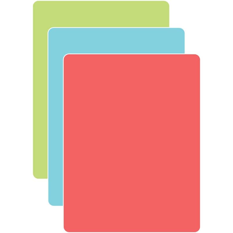 Lime, Powder Blue, Coral 3 Pack Thick Plastic Cutting Board Mats Made in the USA BPA & PVC Free Plastic Mat Measures 8” x 6”. - Multi