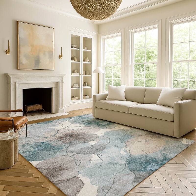 Machine Washable Indoor/ Outdoor Floral Mara Chantille Rug