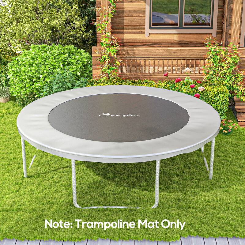 Soozier Trampoline Replacement Mat, Fits 14' Trampoline with 80 V-Hooks & 5.5" Springs - Black