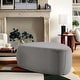 preview thumbnail 28 of 42, 43" Rounded Triangle Upholstered Ottoman, Oversize Fabric Ottoman Footstool