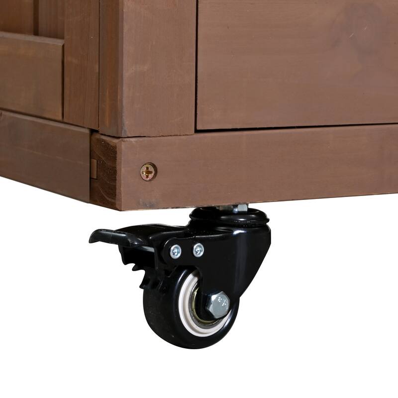 Extendable 41.9" Outdoor Kitchen Island with Stainless Steel Top and Side Spice Rack, Kitchen Cart with Drawers, Storage Cabinet