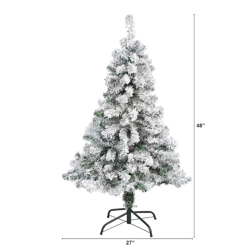 4' Flocked Rock Springs Spruce Artificial Christmas Tree, Unlit - 4 Foot