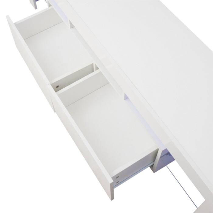 Modern White TV benches MDF LED TV Stand w/Remote Control Lights