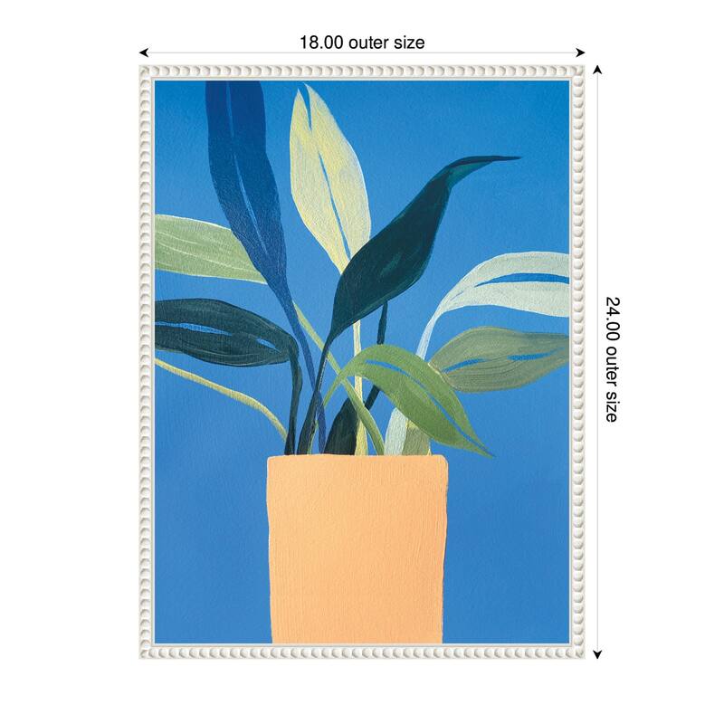 Kate and Laurel Sylvie House Plant Framed Canvas by Emma Daisy
