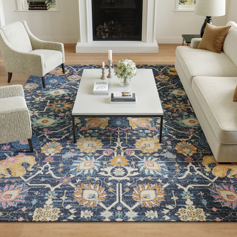 Nourison Passion Boho French Country Floral Area Rug.