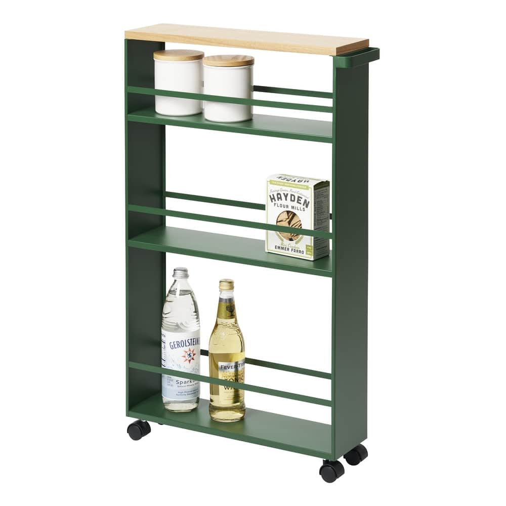 Yamazaki Home Slim Storage Cart, Steel, Holds 26.4 lbs, Minimal Assembly - L 18.7 x W 5.12 x H 31.69 inches