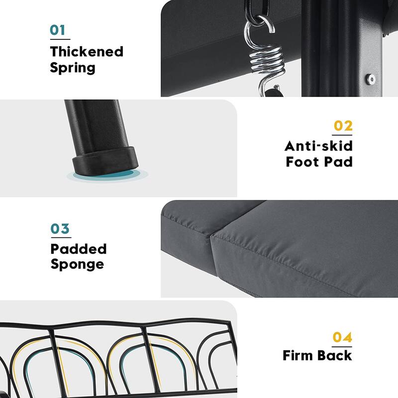 MCombo 3 Seat Patio Swings with Canopy, Adjustable Canopy Swing Sets for Backyard, Poolside, Balcony 4092