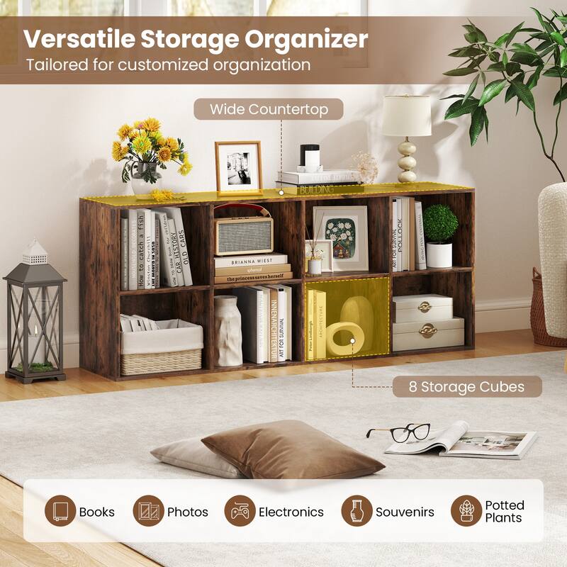 Costway 8-Cube Bookcase Bookshelf with 2 Anti-Tipping Kits Storage - See Details