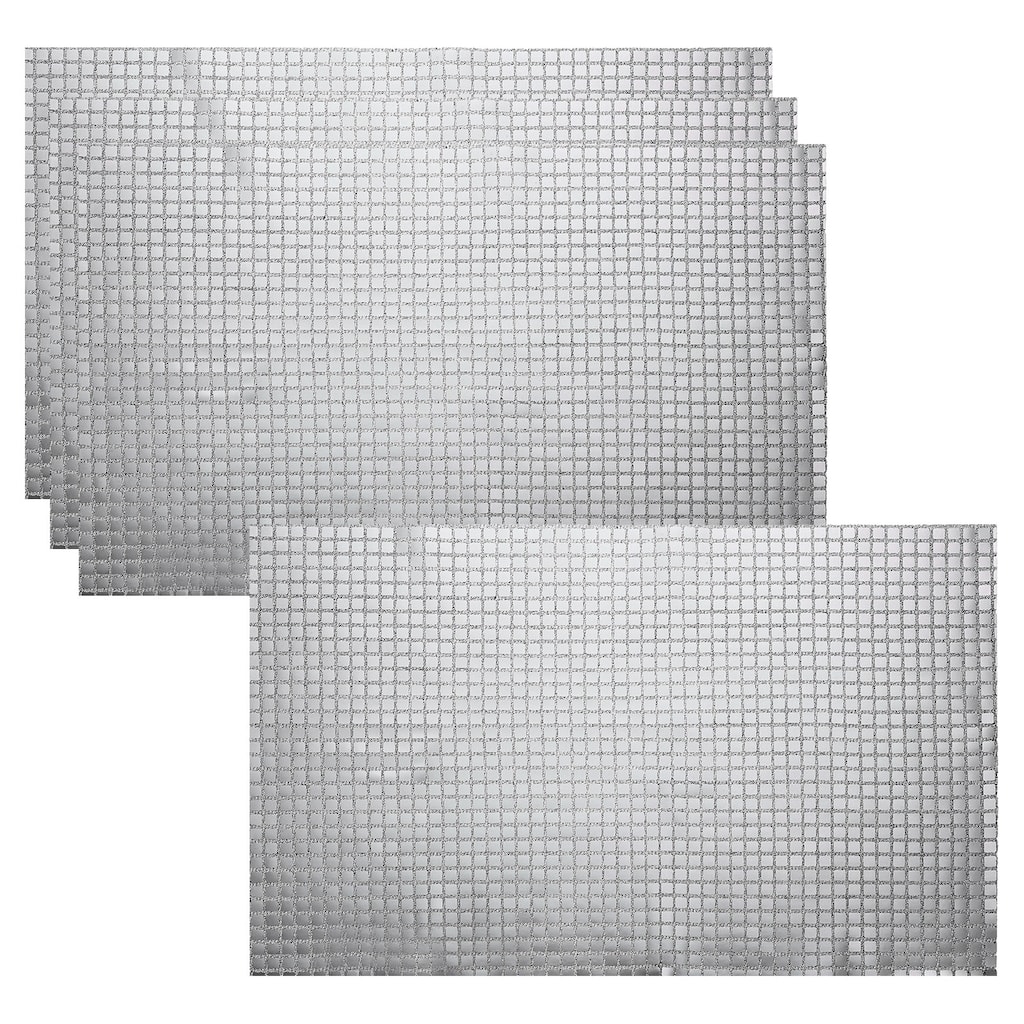 4pcs 11.8" x 17.7" Shiny Mirror Placemats Disco Table Place Mats