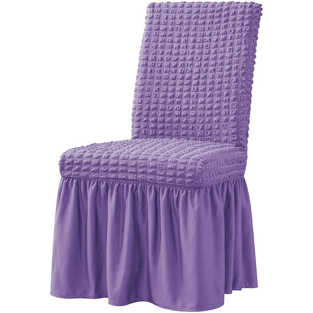 Ruffled dining on sale chair covers