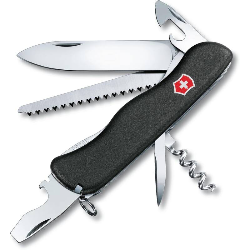 111 mm Multitaskers Lightweight Swiss Army Pocket Knife, Black